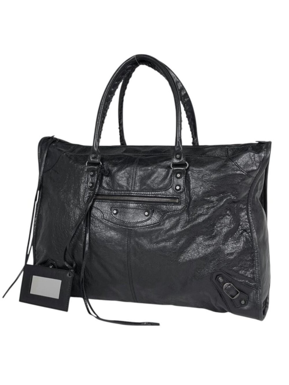 Balenciaga Handbag the Weekender Leather Black